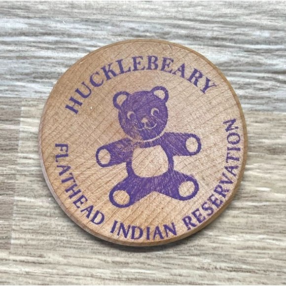 Other - Vintage Wooden Nickel Token Allard's Huckleberry Flathead Indian Reservation